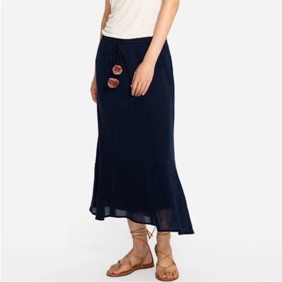 NWT Johnny Was Calme Easy Gauze Skirt Black Boho Resortwear - Picture 1 of 16